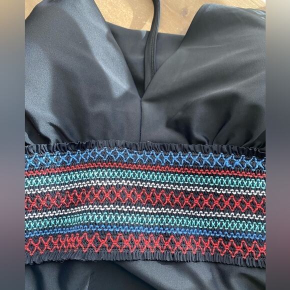 NWT Women's 2X Plus Curvy Rainbow Smocked One Piece Swimsuit Beach Resort - Picture 6 of 9